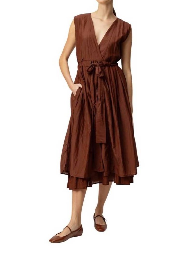 Sundays Lucia Sleeveless V-Neck Maxi Dress In Burgundy, Size Xs